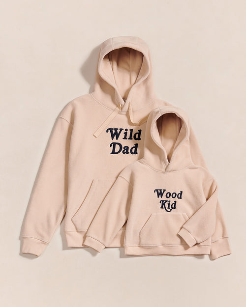 Le duo de hoodies Wild Dad / Wood Kid - beige - émoi émoi   - 1 