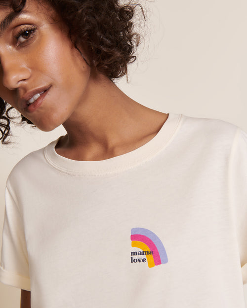 Le t-shirt Rainbow Mama love en coton bio - ivoire - émoi émoi   - 1 