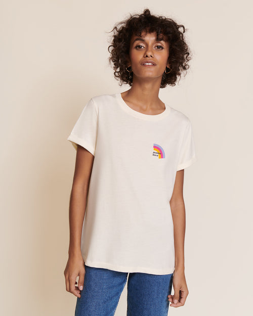 Le t-shirt Rainbow Mama love en coton bio - ivoire - émoi émoi   - 2 