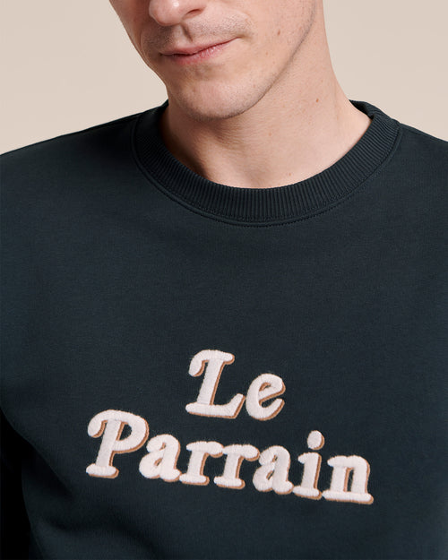 Le sweat Le parrain en coton bio - charbon - émoi émoi   - 2 