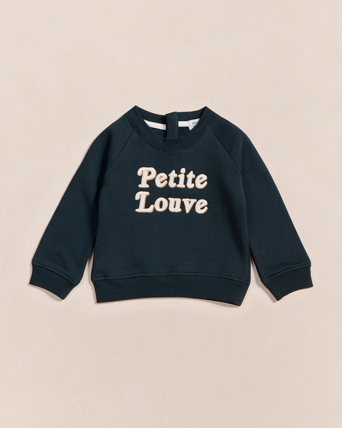 Le sweat Petite louve en coton bio - charbon - émoi émoi   - 1 