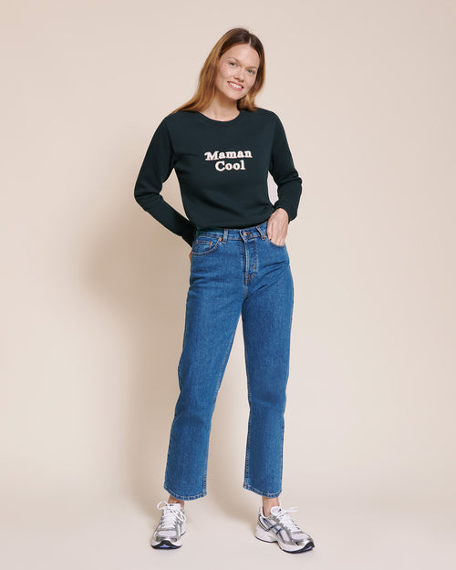 Le sweat Maman cool en coton bio - charbon - émoi émoi   - 2 