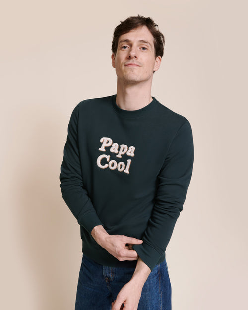 Le sweat Papa cool en coton bio - charbon - émoi émoi   - 2 