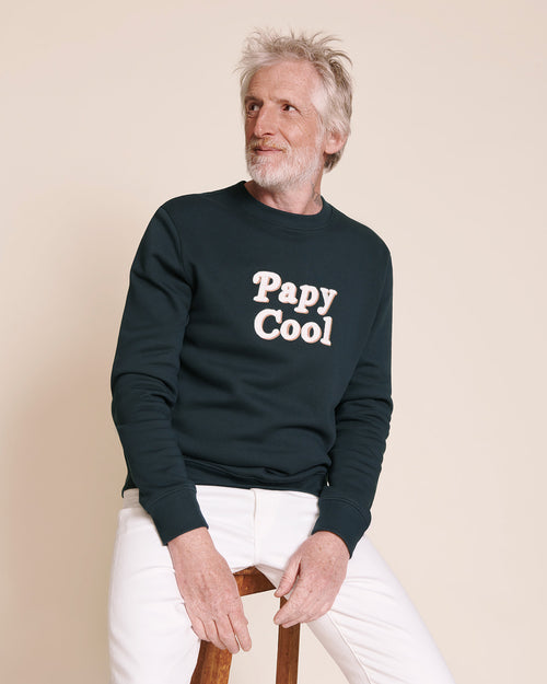 Le sweat Papy cool en coton bio - charbon - émoi émoi   - 1 