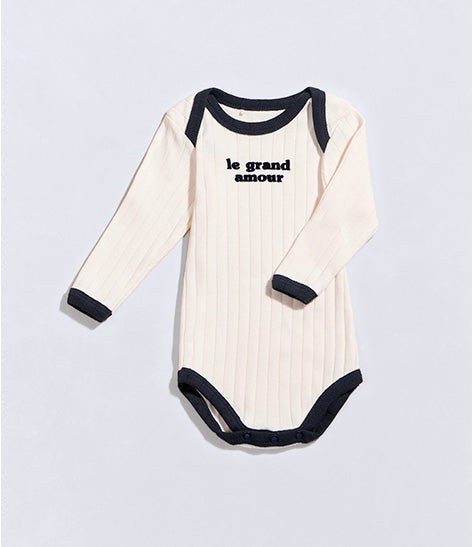 Le body Le grand amour en coton bio - crème