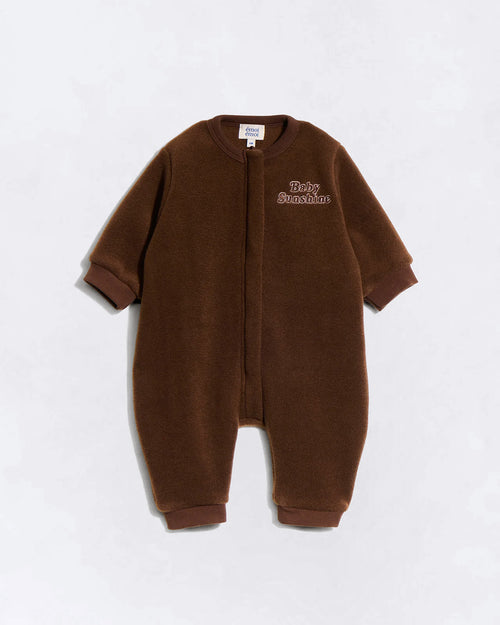 La mini combinaison Baby sunshine en polaire recyclée - chocolat - émoi émoi   - 1 