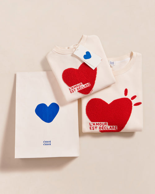 Le sweat l'amour est déclaré bouclette femme en coton bio - crème - émoi émoi   - 4 