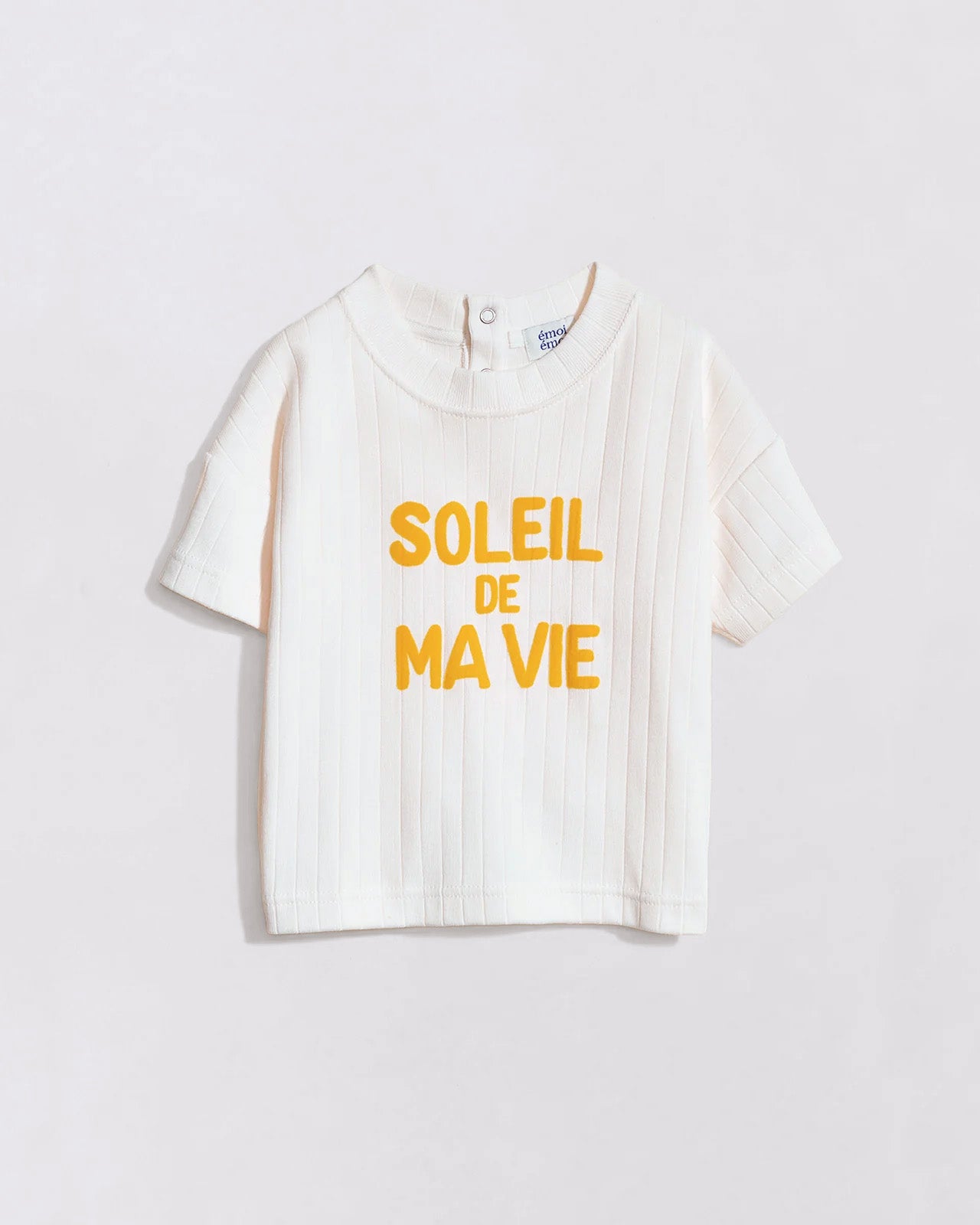 Le t-shirt Soleil de ma vie enfant en coton bio - crème
