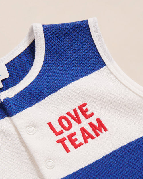 La combinaison Claudette Love team en coton bio - bleu - émoi émoi   - 2 