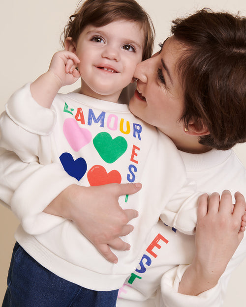 Le sweat L'amour est déclaré enfant en coton bio - multicolore - émoi émoi   - 4 
