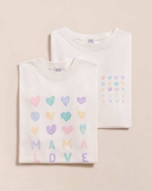 Le duo de t-shirts Papa x Mama love en coton bio - blanc - émoi émoi   - 1 