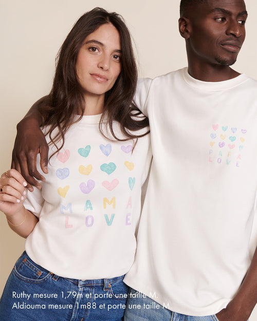 Le duo de t-shirts Papa x Mama love en coton bio - blanc - émoi émoi   - 2 