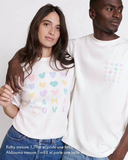 Le t-shirt Papa love en coton bio - blanc - émoi émoi   - 4 