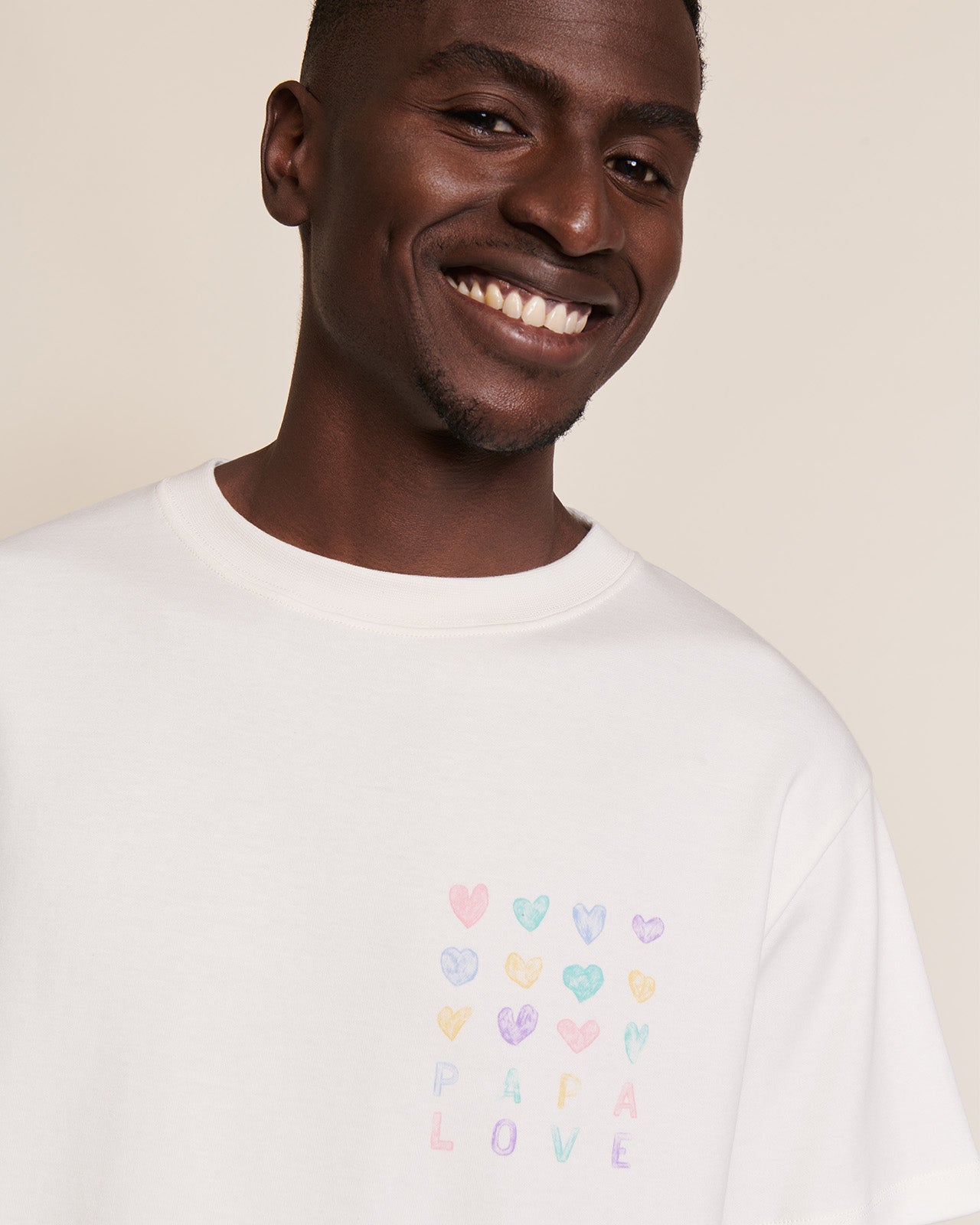 Le t-shirt Papa love en coton bio - blanc