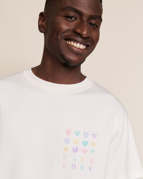 Le t-shirt Papa love en coton bio - blanc - émoi émoi   - 1 