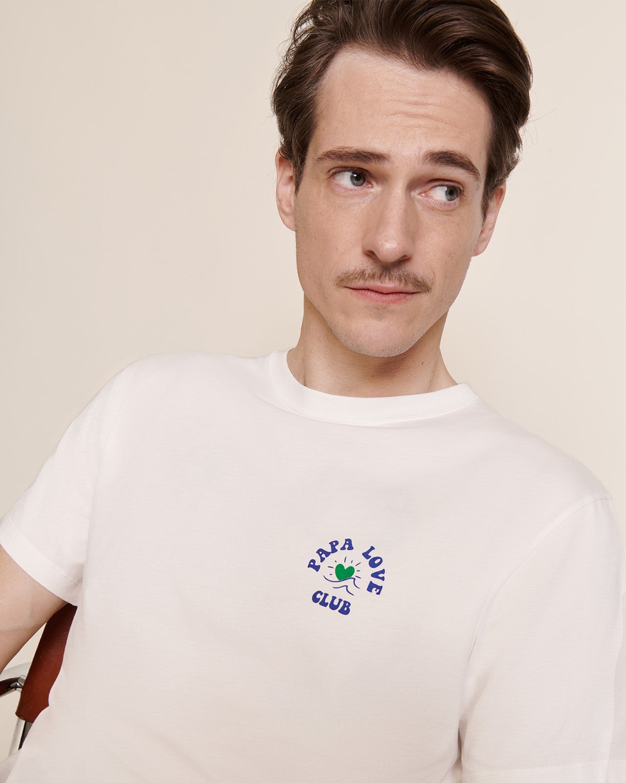 Le t-shirt Papa love club en coton bio - blanc