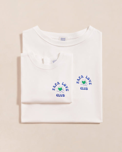 Le duo de t-shirts Papa love club enfant en coton bio Papa x Mini- blanc - émoi émoi   - 1 