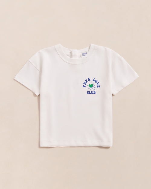 Le t-shirt Papa love club enfant en coton bio - blanc - émoi émoi   - 1 