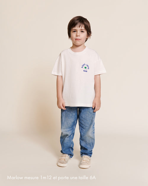 Le t-shirt Papa love club enfant en coton bio - blanc - émoi émoi   - 2 