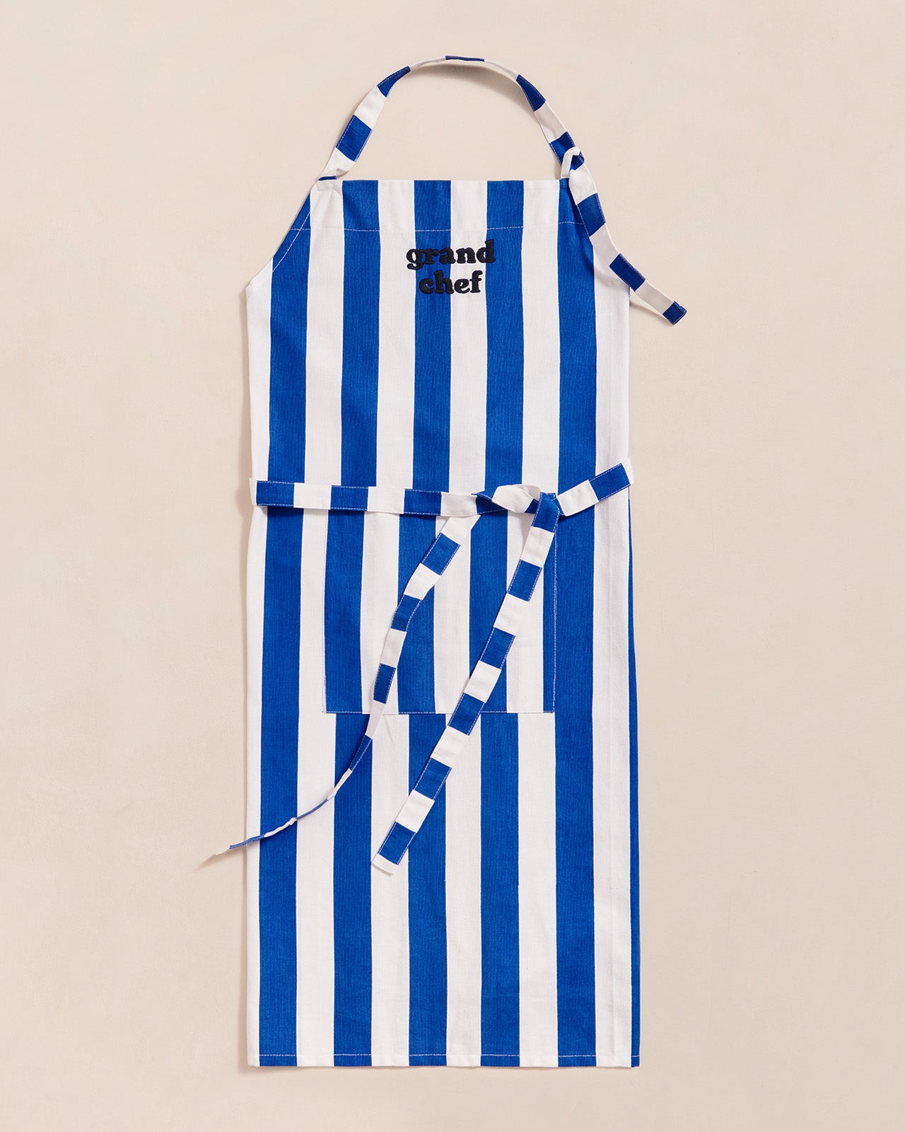 Le tablier Grand Chef à rayures en coton - bleu