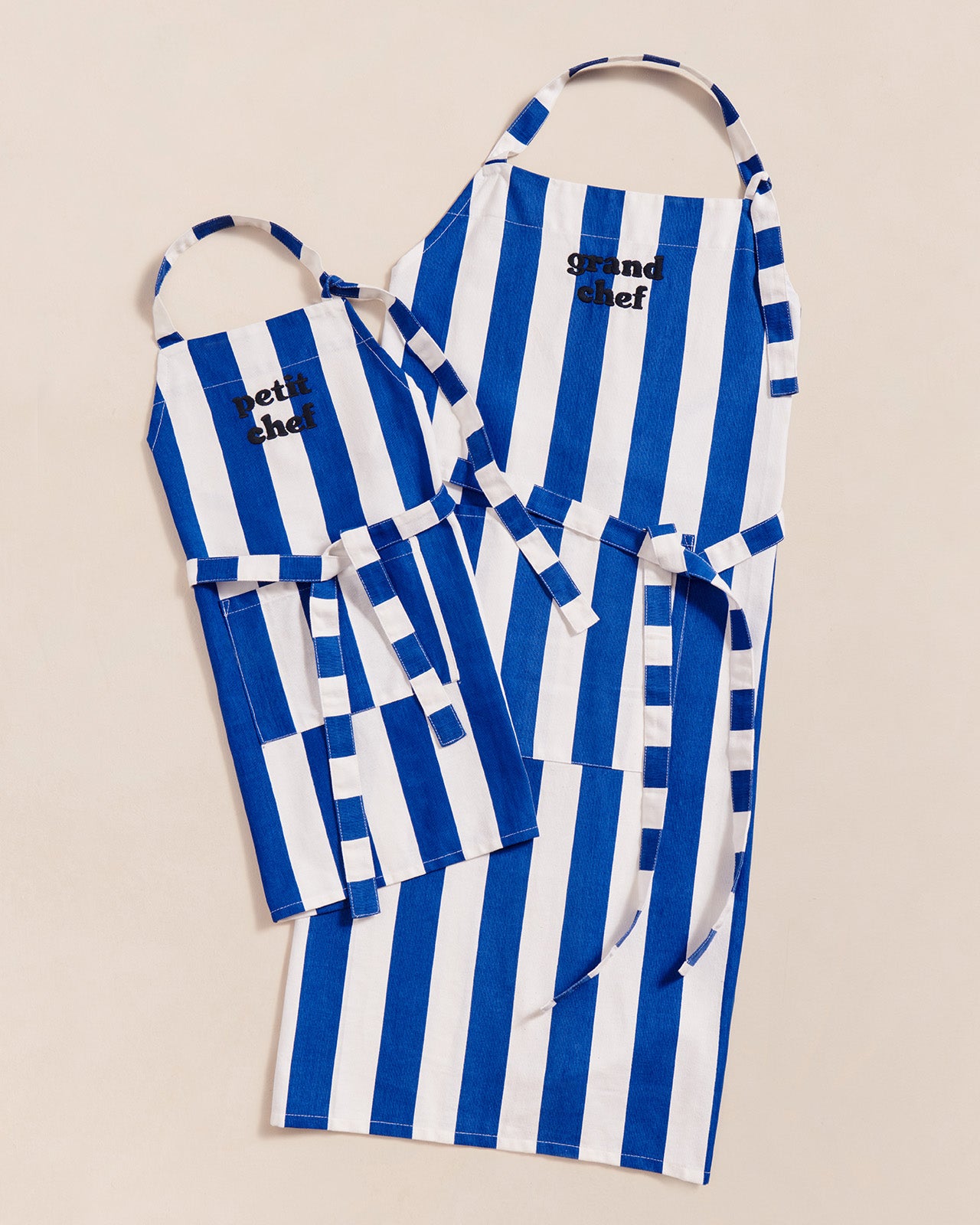 Le Tablier Petit Chef Rayures En Coton Bleu moi moi