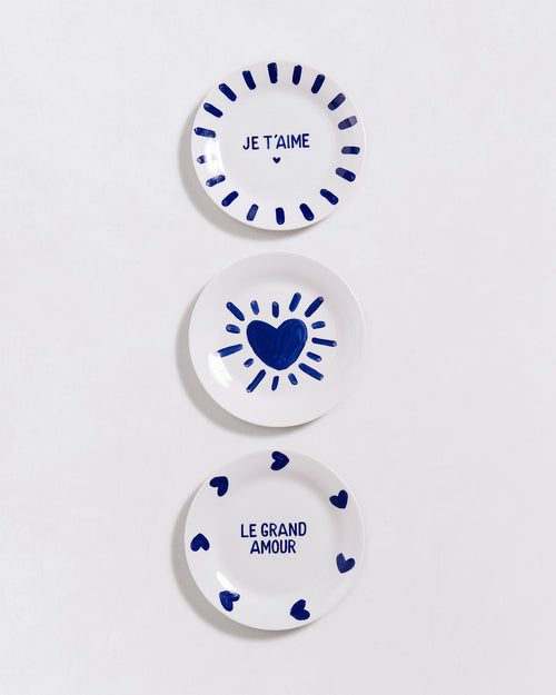 L'assiette Je t'aime en porcelaine - 19 cm - émoi émoi   - 4 