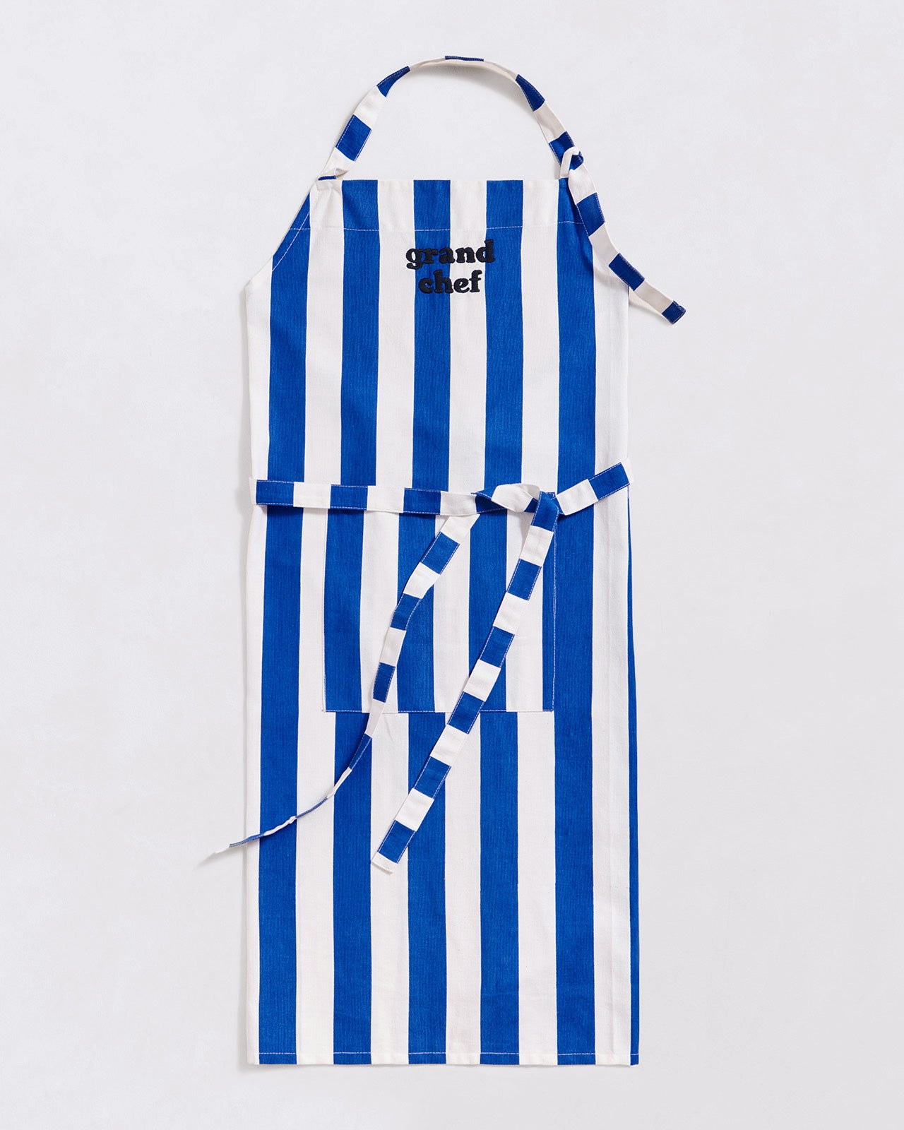 Le tablier Grand Chef à rayures en coton - bleu