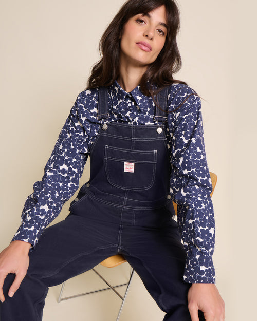 La chemise Charlotte en coton bio - Anémones bleues - émoi émoi   - 1 