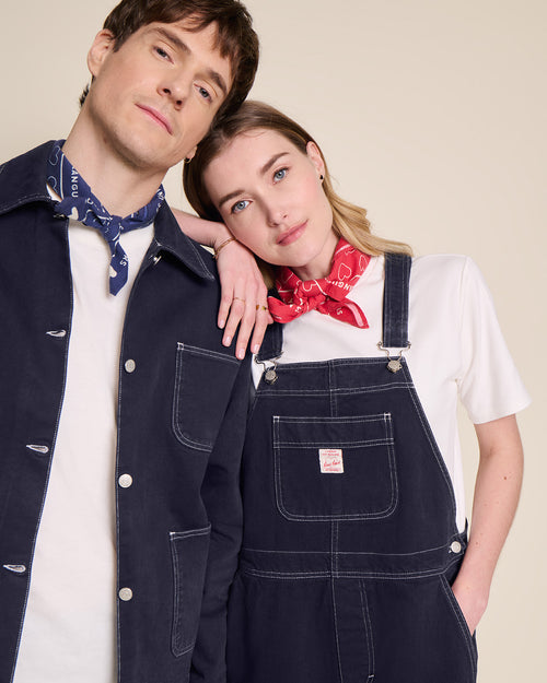 La salopette Sia en coton bio - bleu nuit - émoi émoi   - 2 