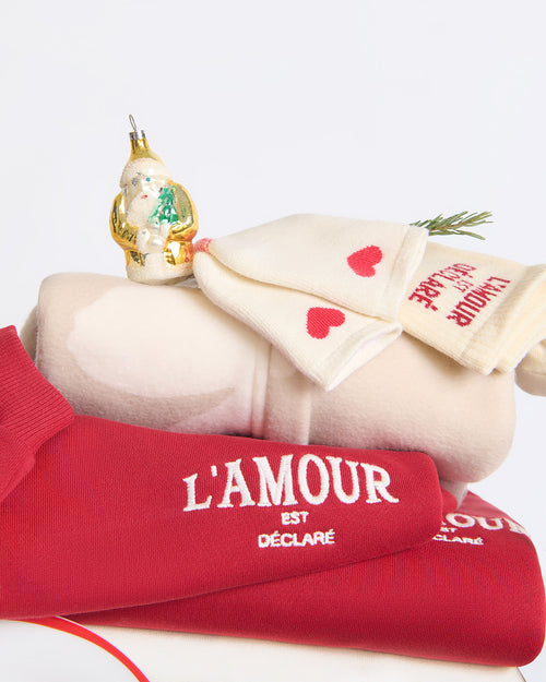 Le sweat L'amour est déclaré enfant - rouge - émoi émoi   - 2 