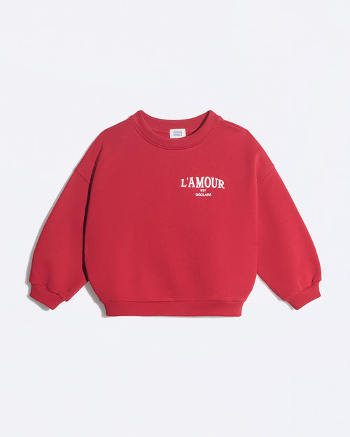 Le sweat L'amour est déclaré enfant - rouge - émoi émoi   - 4 
