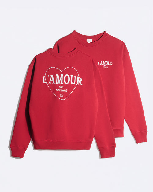 Le sweat L'amour est déclaré adulte - rouge - émoi émoi   - 4 