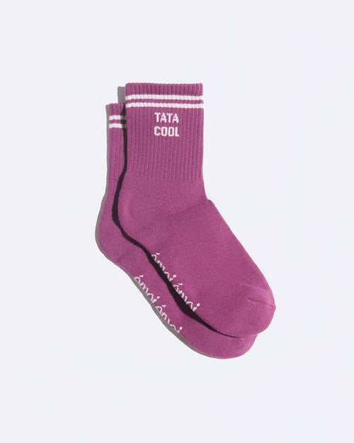 Les chaussettes Tata cool - plum - émoi émoi   - 1 