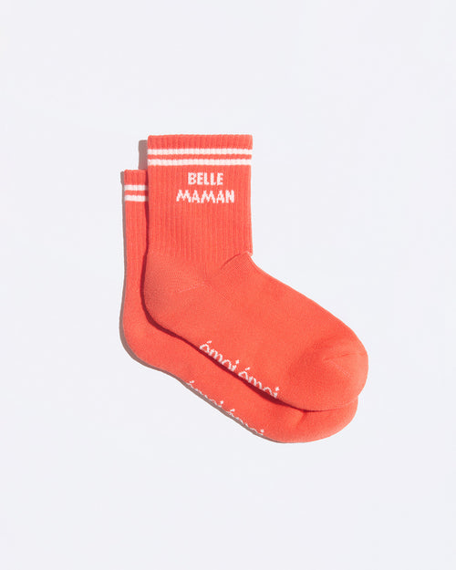 Les chaussettes Belle maman - orange - émoi émoi   - 1 