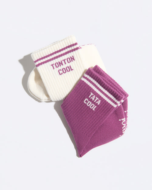 Les chaussettes Tata cool - plum - émoi émoi   - 4 