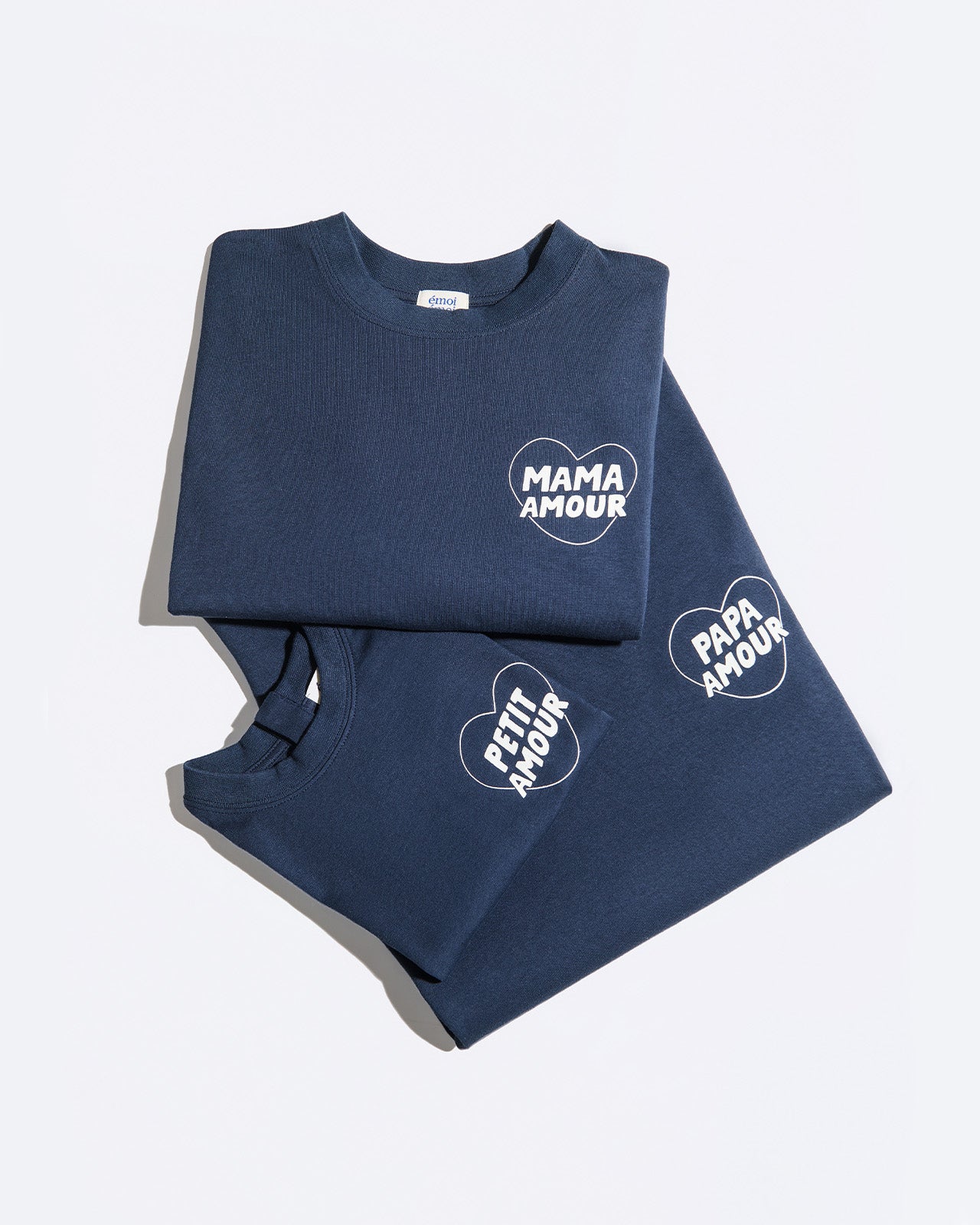 Le trio de t-shirts amour en coton bio - charbon