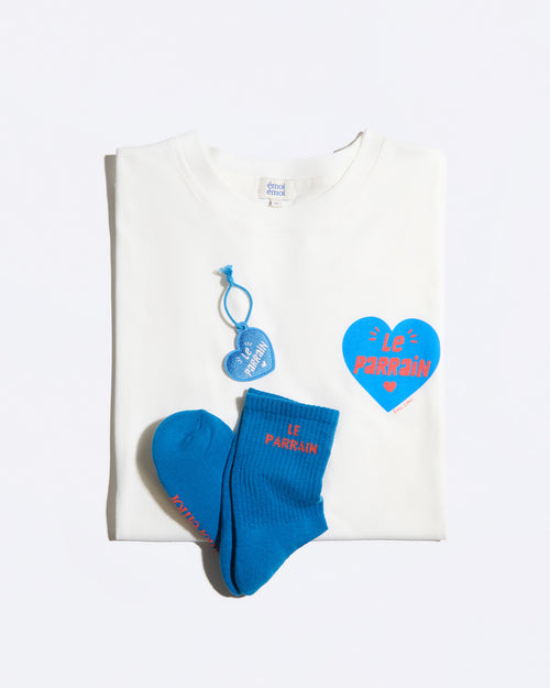 Le t-shirt Le parrain en coton bio - blanc - émoi émoi   - 4 