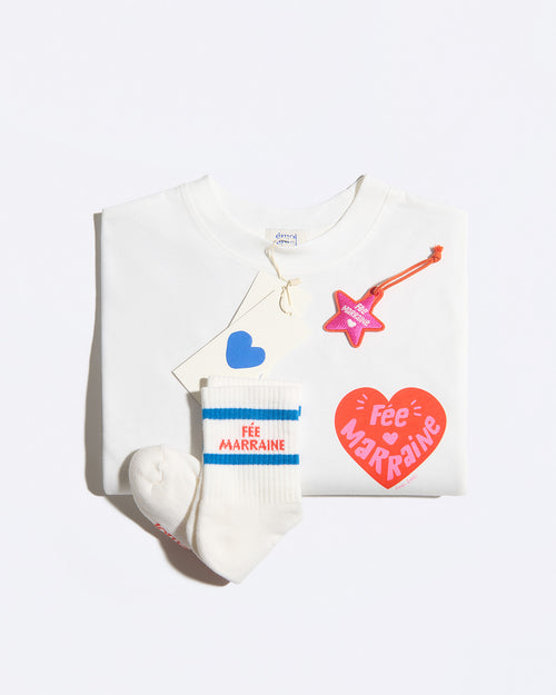 Le t-shirt Fée marraine en coton bio - blanc - émoi émoi   - 4 