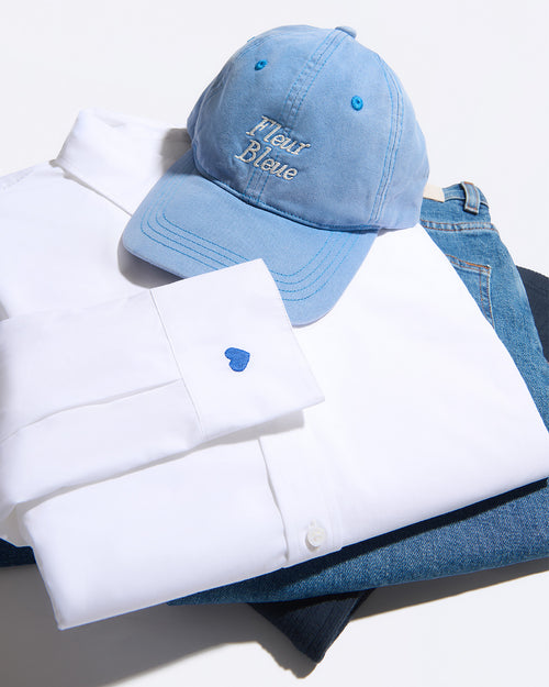 La Casquette Fleur bleue - garment dye - émoi émoi   - 4 