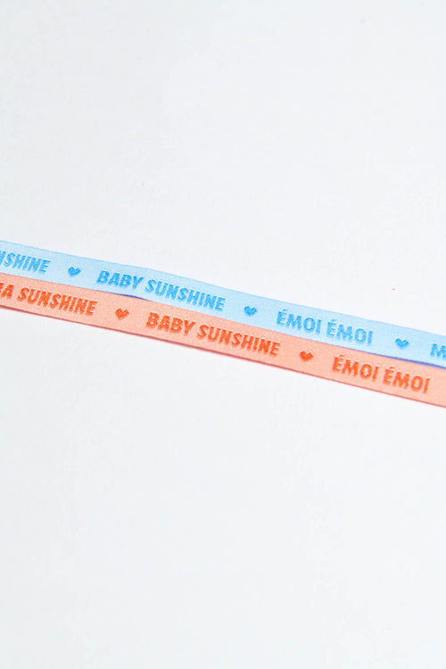 Le duo de bracelets liens - Mama x Baby Sunshine - bleu et corail - émoi émoi   - 2 