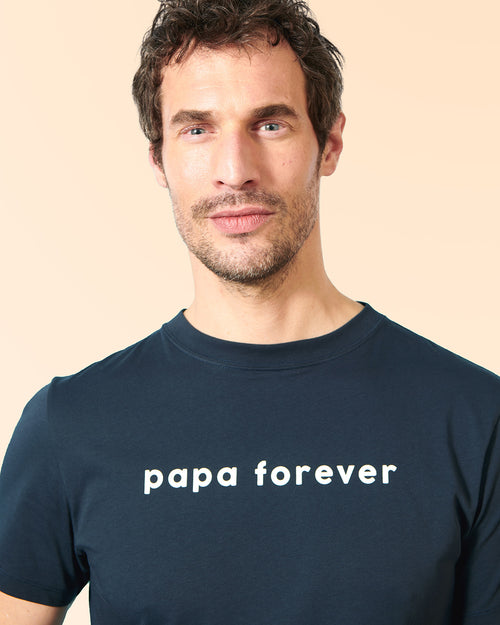 Le t-shirt Papa forever adulte en coton bio - charbon - émoi émoi   - 1 