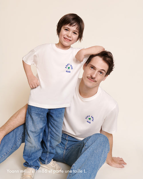 Le duo de t-shirts Papa love club enfant en coton bio Papa x Mini- blanc - émoi émoi   - 2 