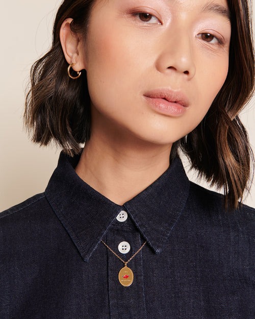 Les Créoles Carmen - dorés à l'or fin 24 carats - 16 mm - émoi émoi   - 2 