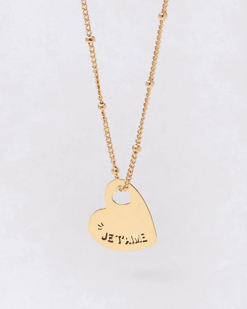 La médaille Mona Je t'aime - dorée à l'or fin 24 carats - 15mm - émoi émoi   - 1 