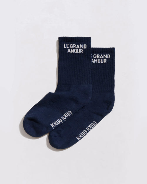 Les chaussettes Le grand amour - bleu nuit - émoi émoi   - 1 