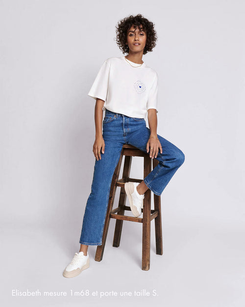 Le t-shirt Je t'aime femme en coton bio - blanc - émoi émoi   - 4 