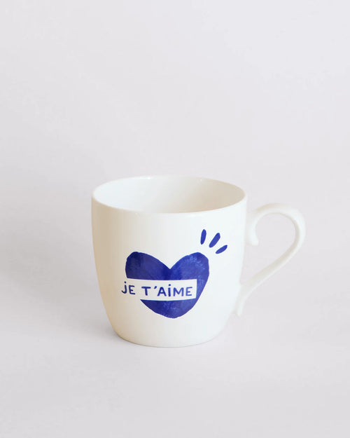 Le mug cœur Je t'aime - bleu - émoi émoi   - 1 