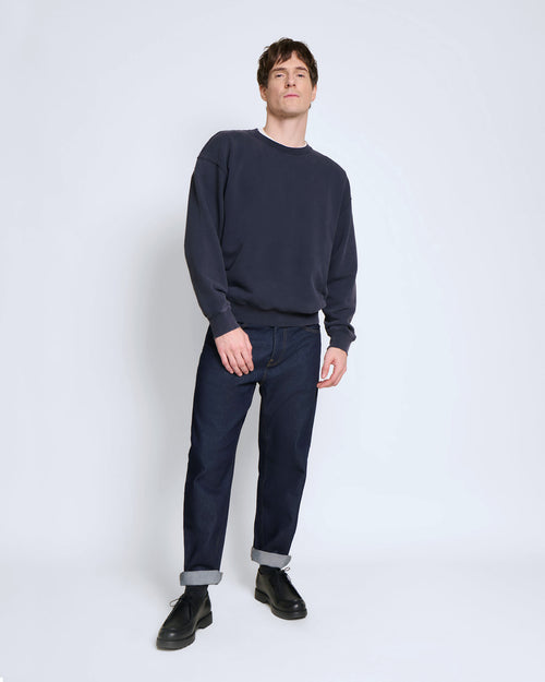 Le sweat Solal en coton bio - garment dye stone washed - émoi émoi   - 3 