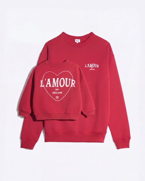 Le duo de sweats L'amour est déclaré - rouge - émoi émoi   - 1 