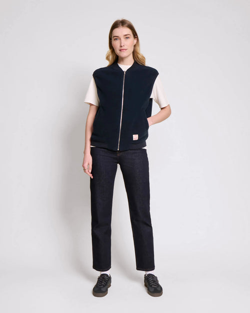 La veste Vincente en polaire recyclée - bleu nuit - émoi émoi   - 2 